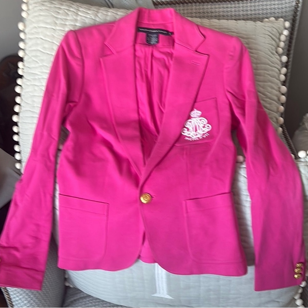 Ralph Lauren Vibrant Pink Blazer with Crest 💗 6/8